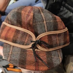 Stormy Kromer Brown & Red Plaid Wool Cap